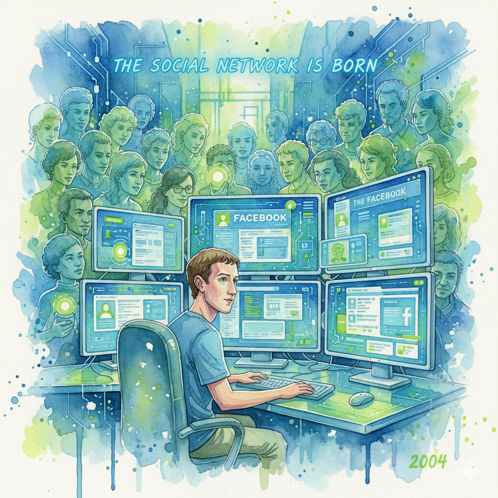 Zuckerberg in 2004 digital workspace